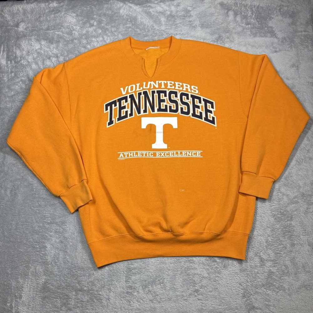 Vint Tennessee Volunteers Sweatshirt Men XL Orange Distressed Paint